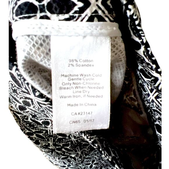 Talbots Hampshire Straight Ankle Pant Black & White Preppy Design  EUC Size 8P - Picture 5 of 6